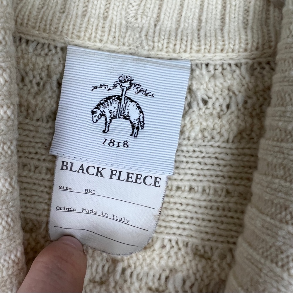 Brooks Brothers Black Fleece Cable Knit Chunky Wool Cardigan - Picture 5 of 7